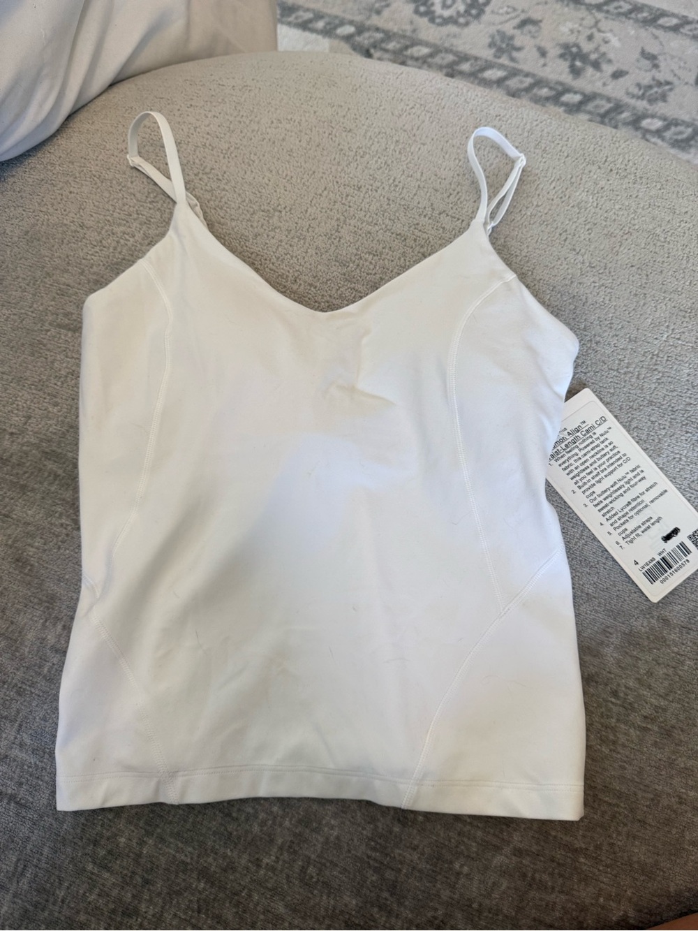 NWT lululemon Align Waist-Length Cami Tank White Size 4 C/D Cup Nulu
